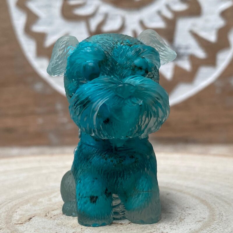 Perrito de Orgonita Turquesa (4 cm)