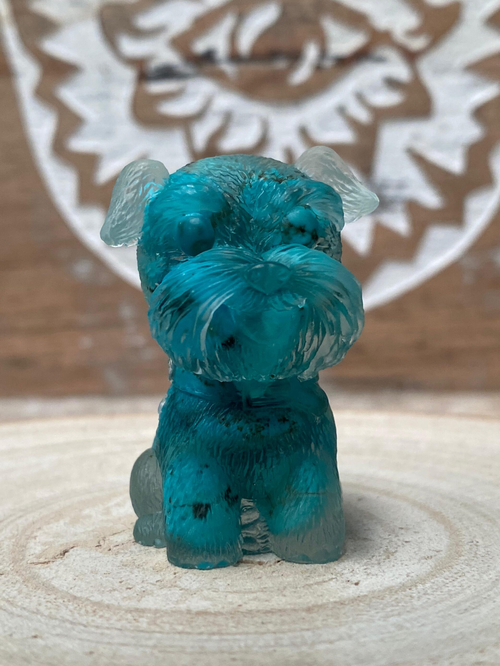 Perrito de Orgonita Turquesa (4 cm)