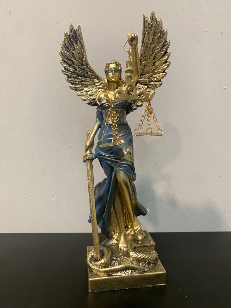Diosa de la Justicia Alas Mediana 25cm Azul