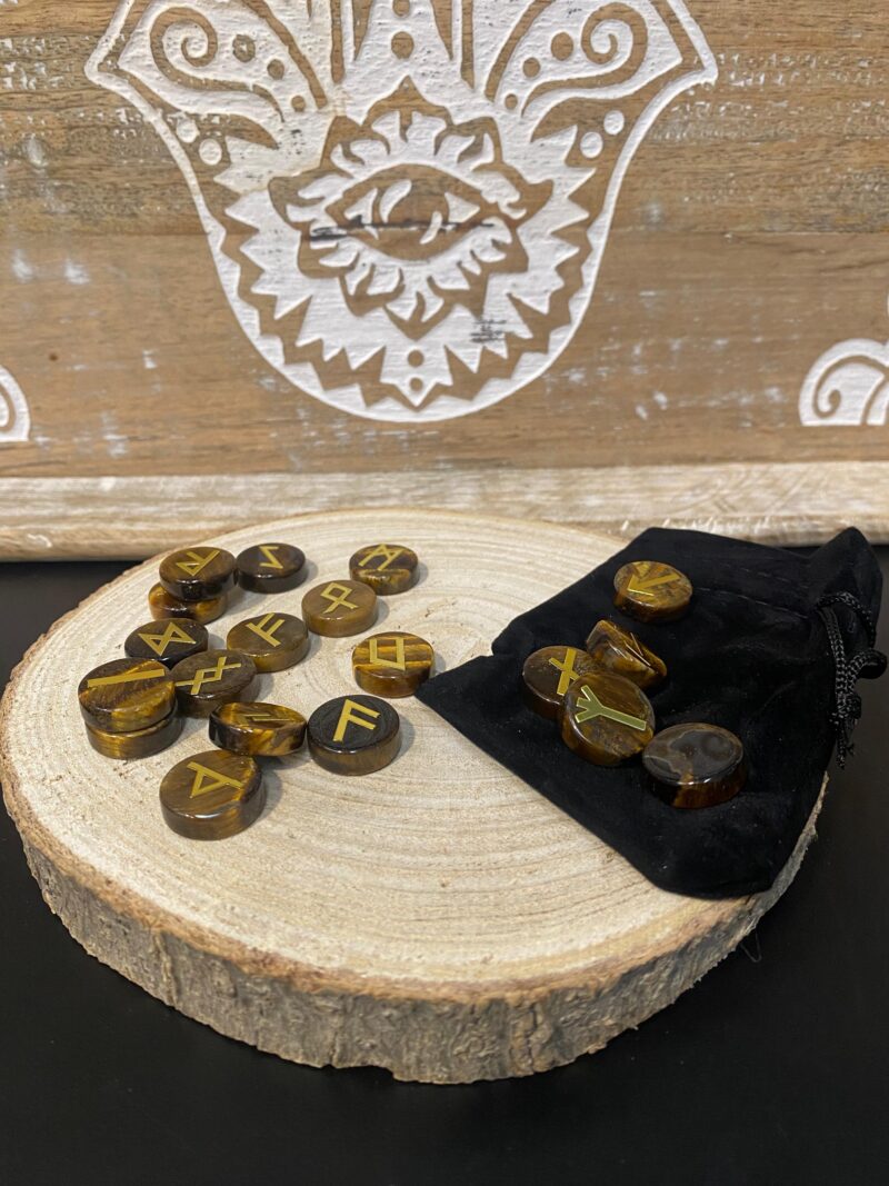 Juego de Runas Redondas Ojo de Tigre - Imagen 3