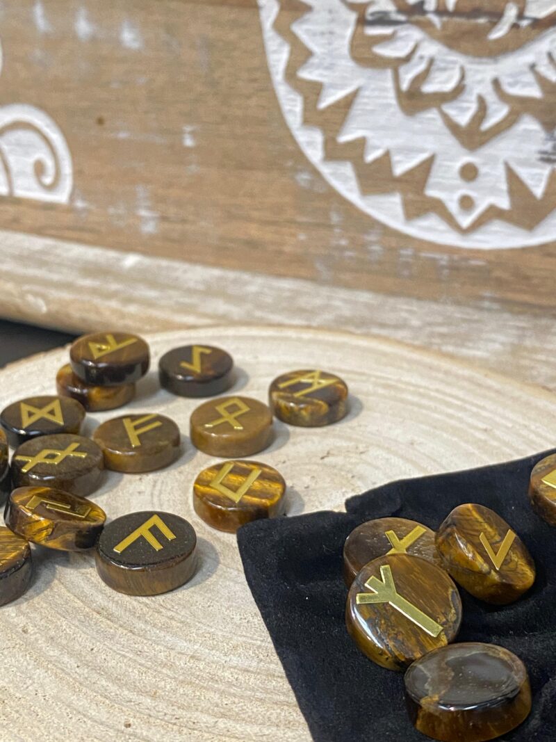 Juego de Runas Redondas Ojo de Tigre
