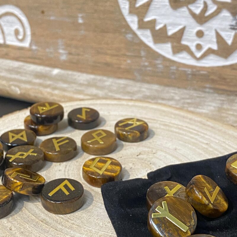 Juego de Runas Redondas Ojo de Tigre