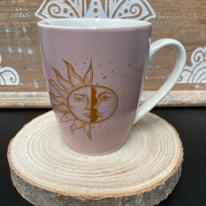 Taza Sol y Luna Color Rosa