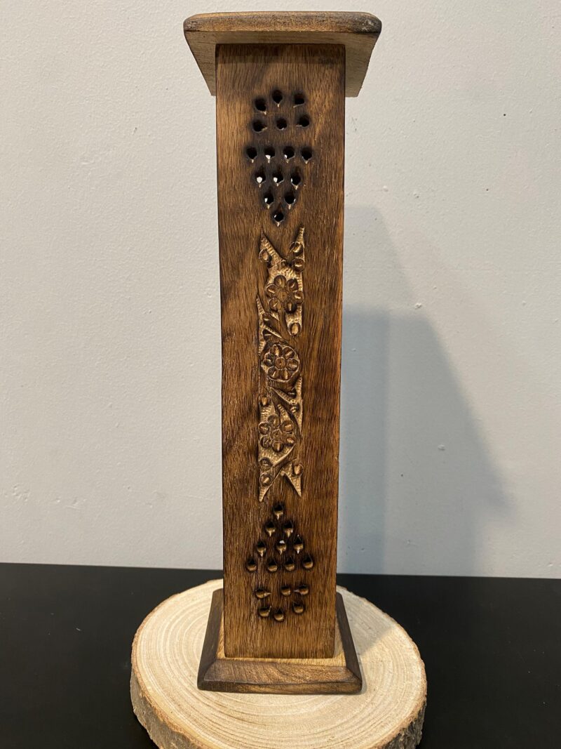 Torre de Madera Incensario de Conos 7,6x7,6x30cm - Imagen 2