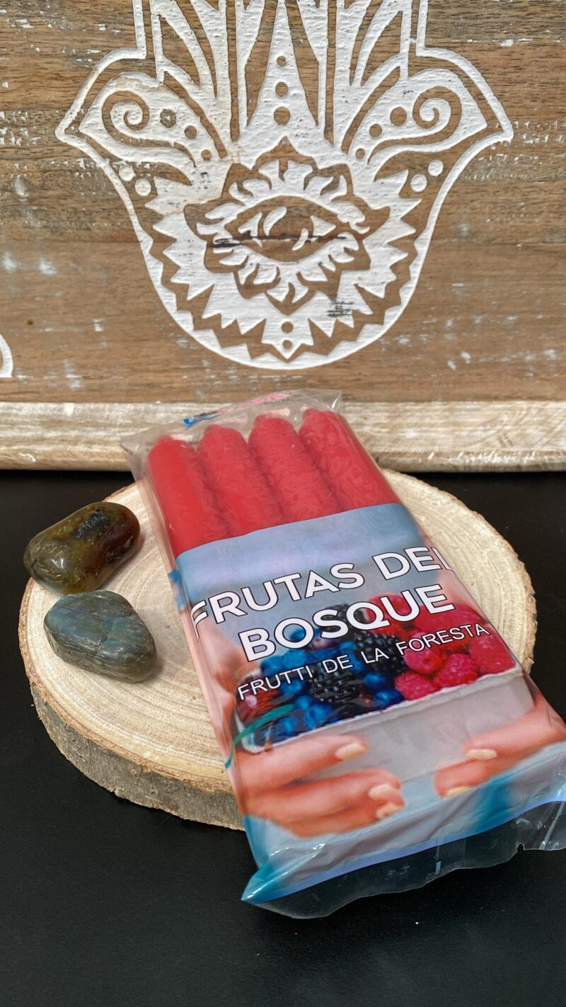 Velas Bujia Aroma Frutas del Bosque (4 Unidades)