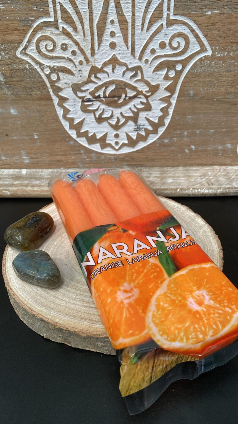 Velas Bujia Aroma Naranja (4 Unidades)