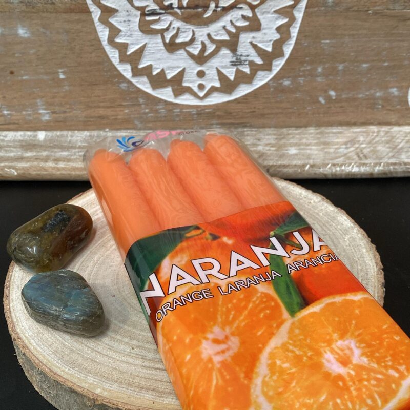 Velas Bujia Aroma Naranja (4 Unidades)