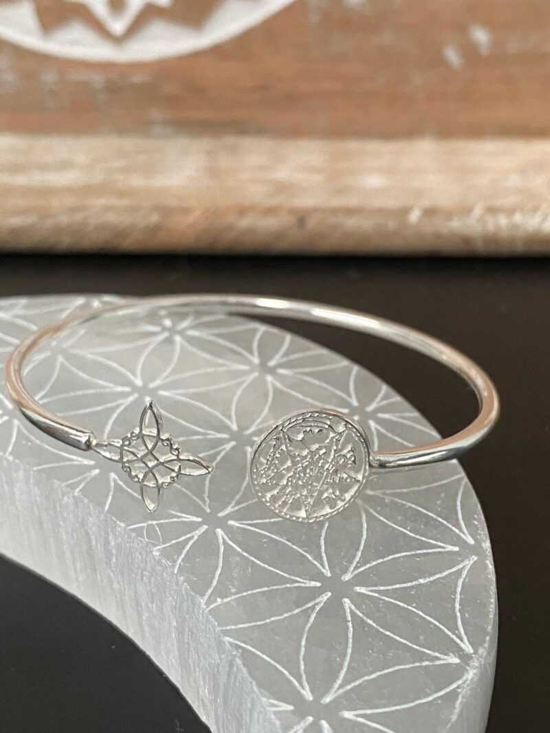 Brazalete de Plata con Nudo de Bruja y Tetragrammatón - Imagen 2