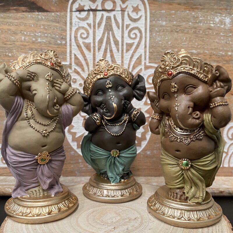 Trio Ganesha Bebé De Pie No Ver, No Oir y Callar