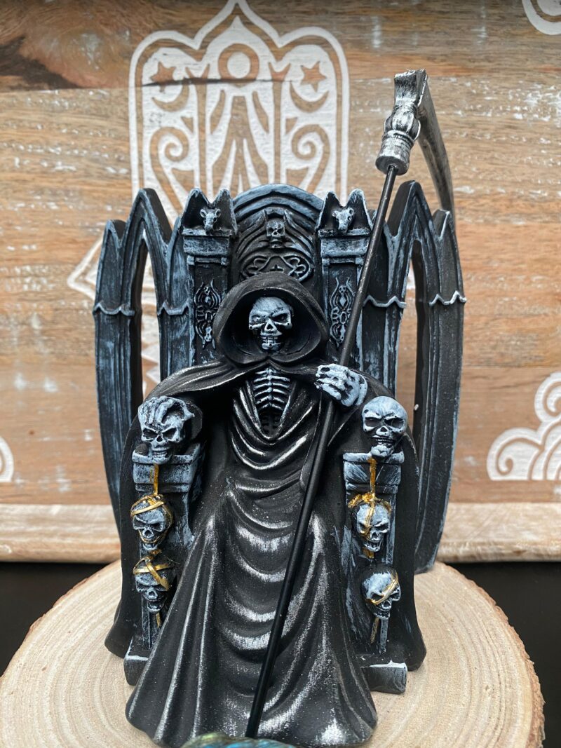 Santa Muerte Plateada Sentada 15cm