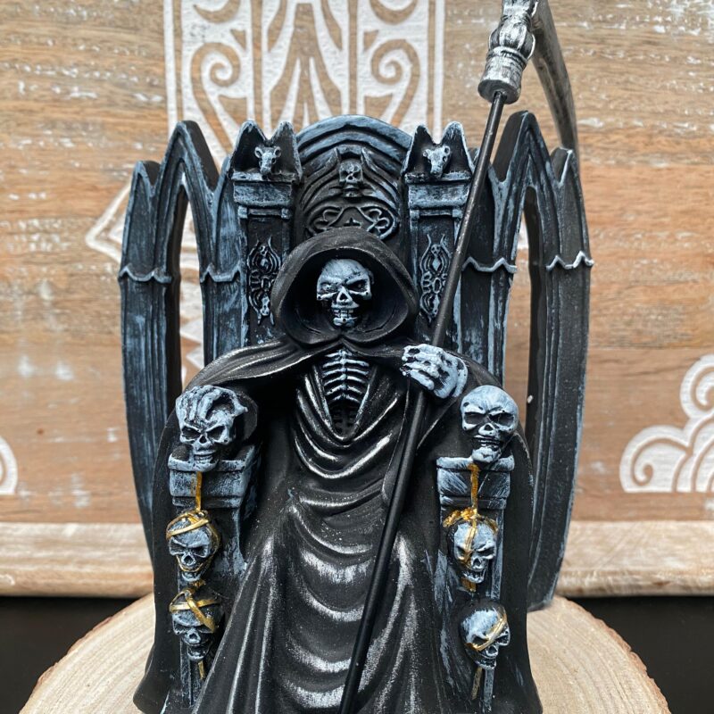 Santa Muerte Plateada Sentada 15cm
