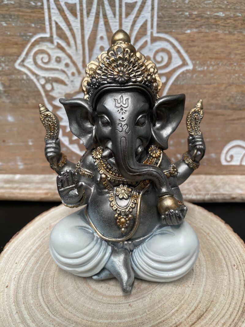 Ganesha Color Plateado y Dorado 13cm