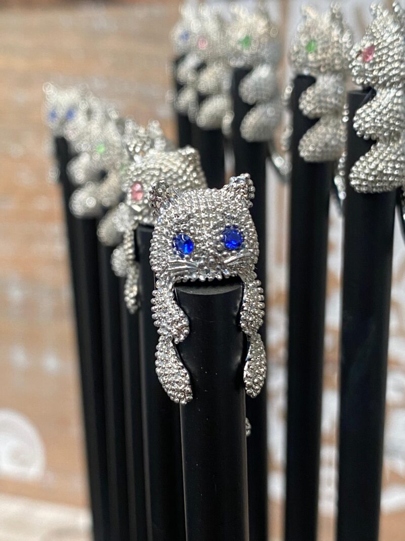 Lápiz Gato Swarovski (Ojos Azules)