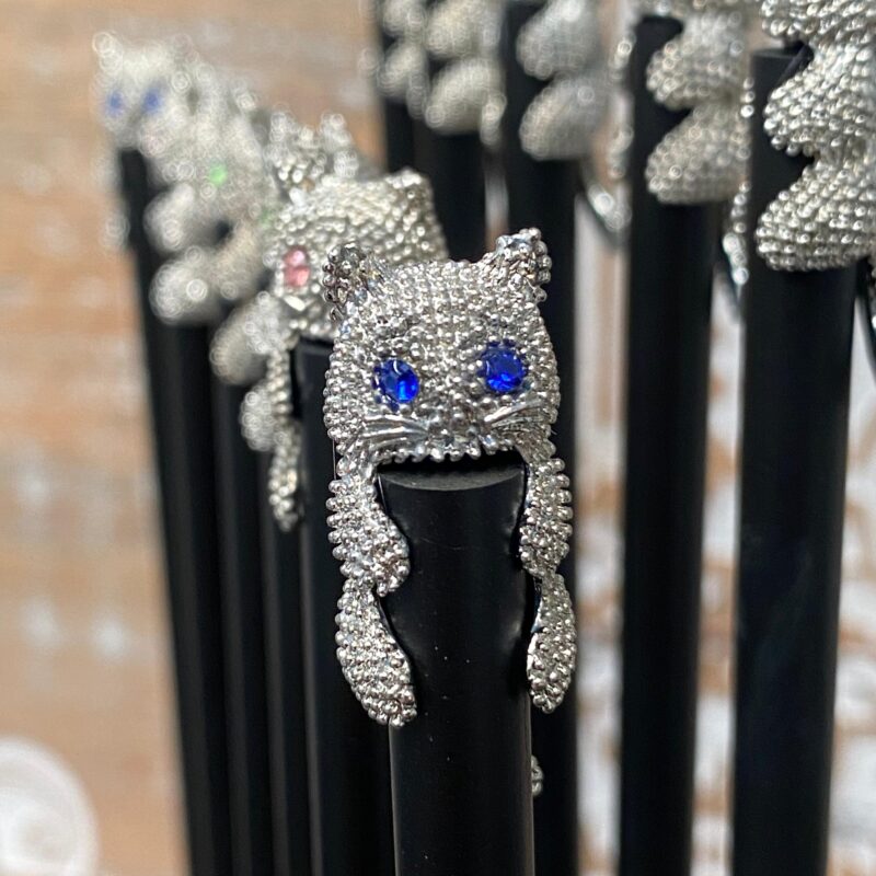 Lápiz Gato Swarovski (Ojos Azules)