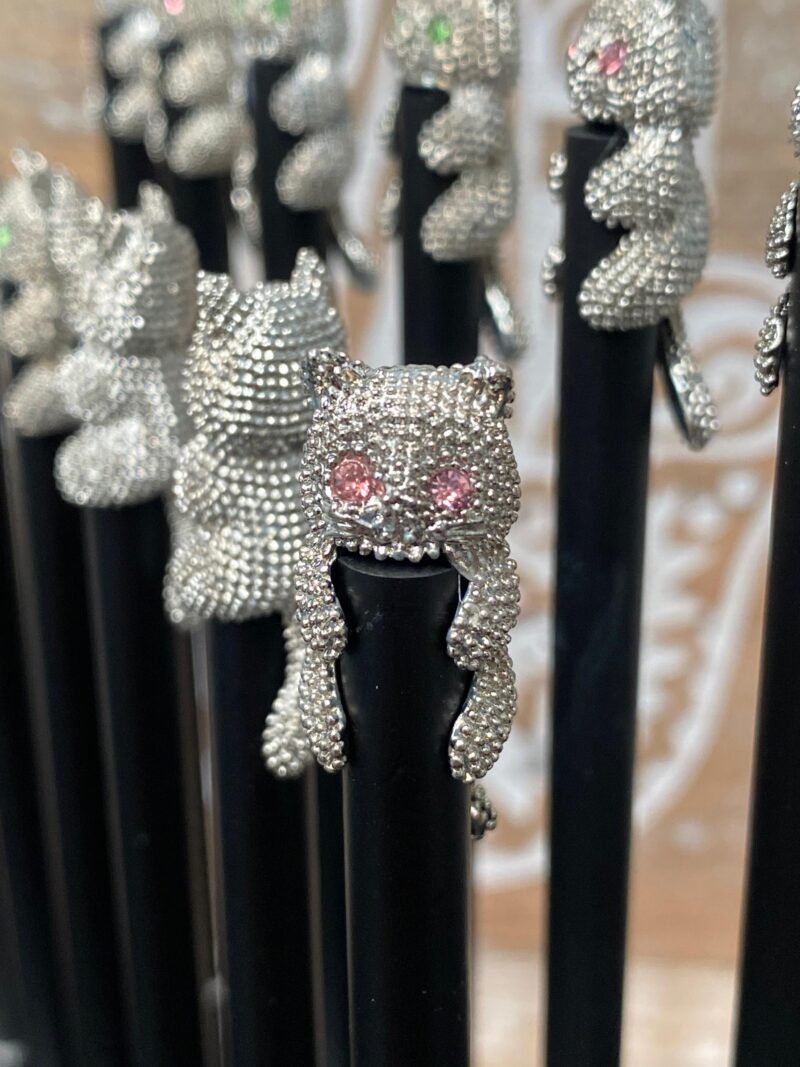 Lápiz Gato Swarovski (Ojos Rosas)