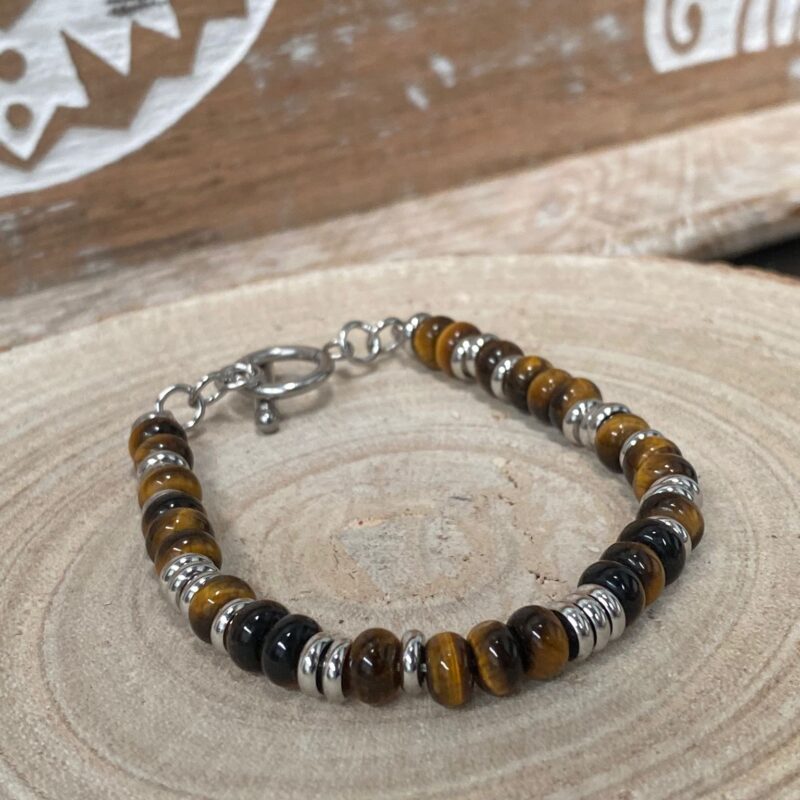 Pulsera Ojo de Tigre (Modelo 1) - Acero Inoxidable
