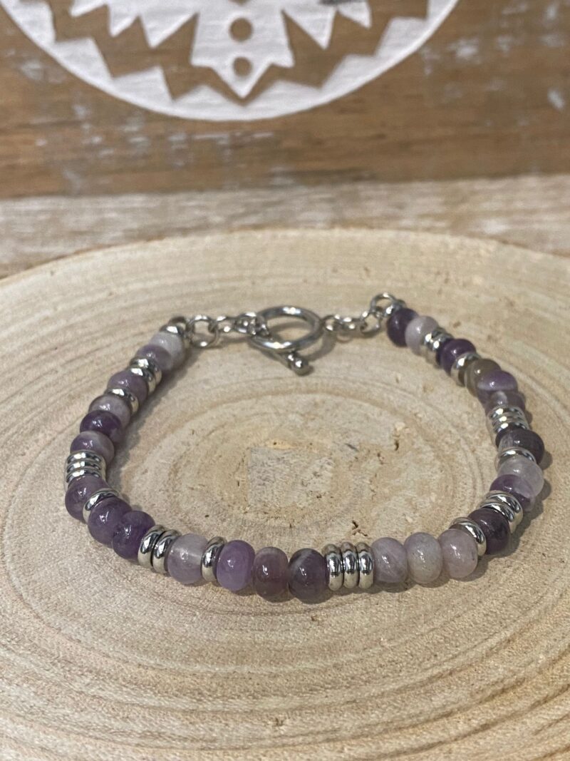 Pulsera Amatista Lavanda - Acero Inoxidable