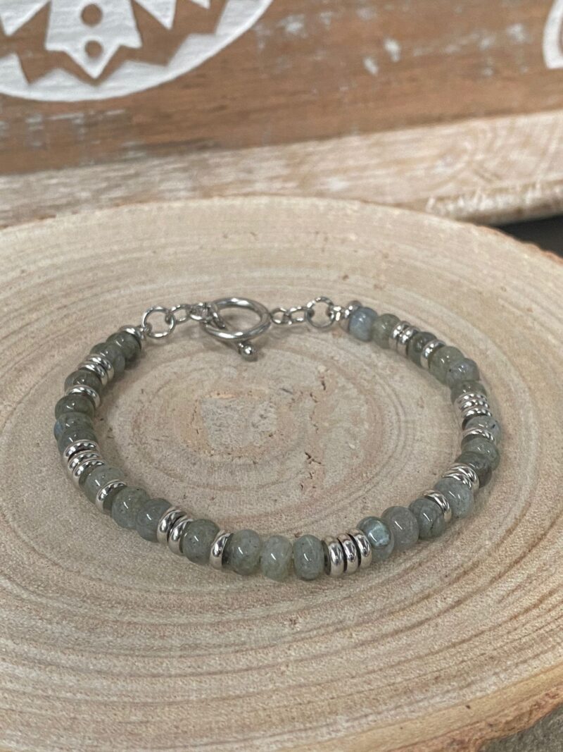 Pulsera Labradorita - Acero Inoxidable