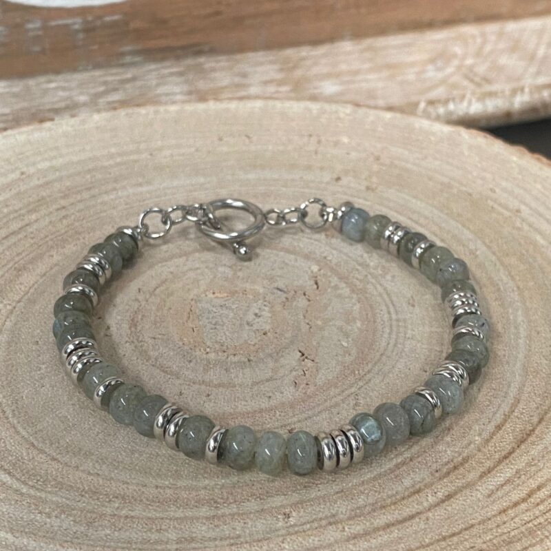Pulsera Labradorita - Acero Inoxidable