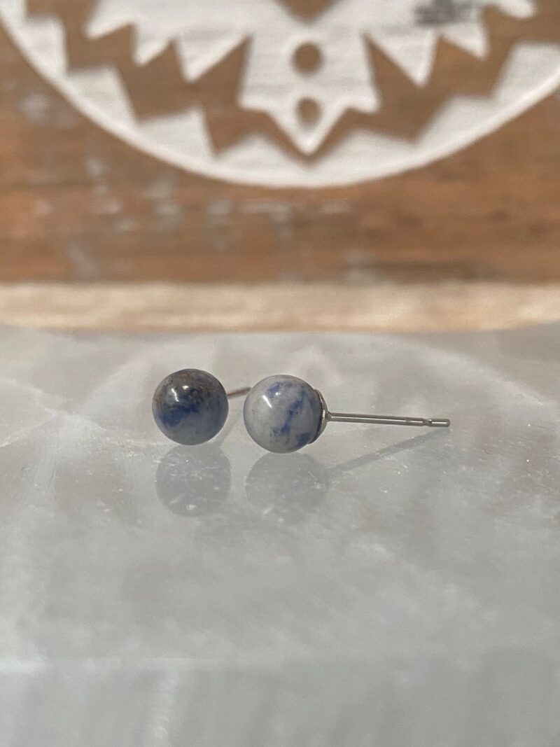 Pendientes Acero Inoxidable con Sodalita