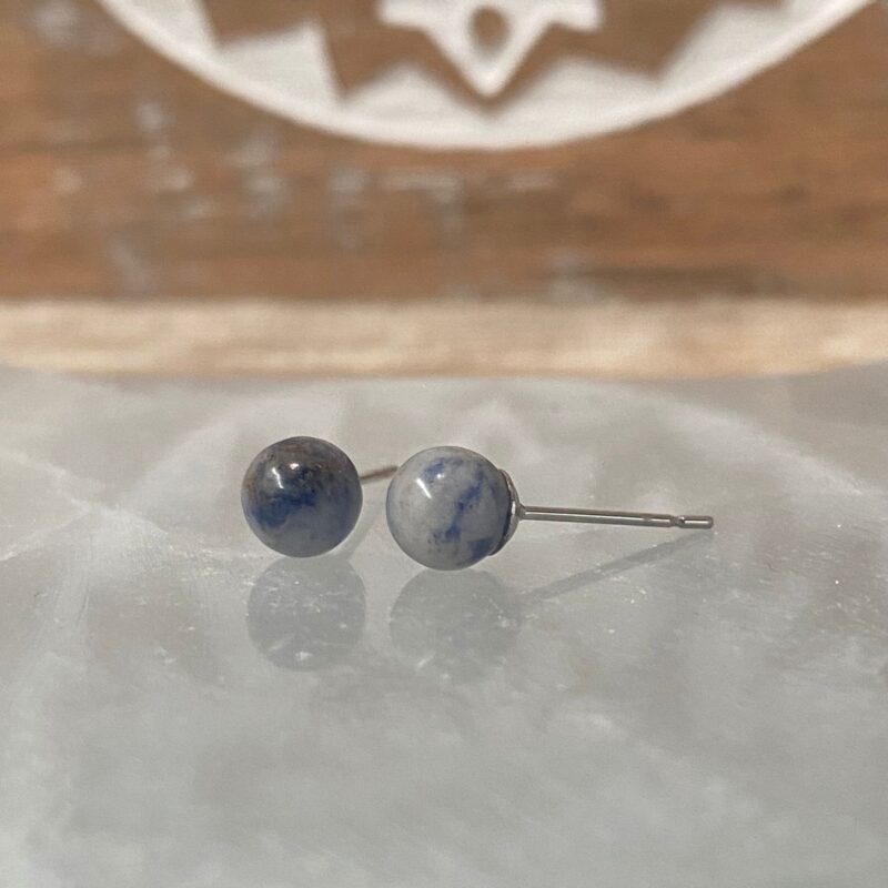 Pendientes Acero Inoxidable con Sodalita