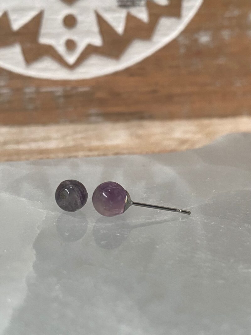 Pendientes Acero Inoxidable con Amatista