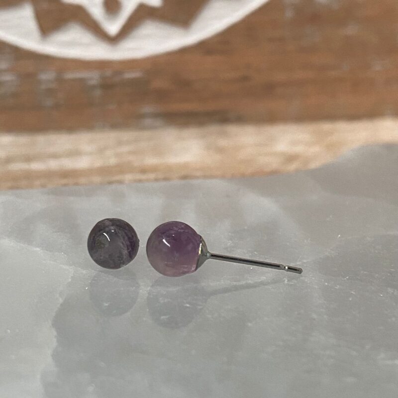 Pendientes Acero Inoxidable con Amatista