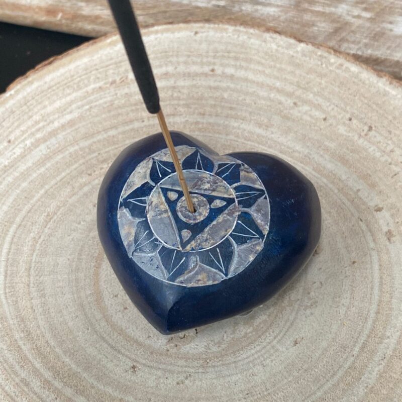 Incensario Corazón Chakra de la Garganta (Azul)