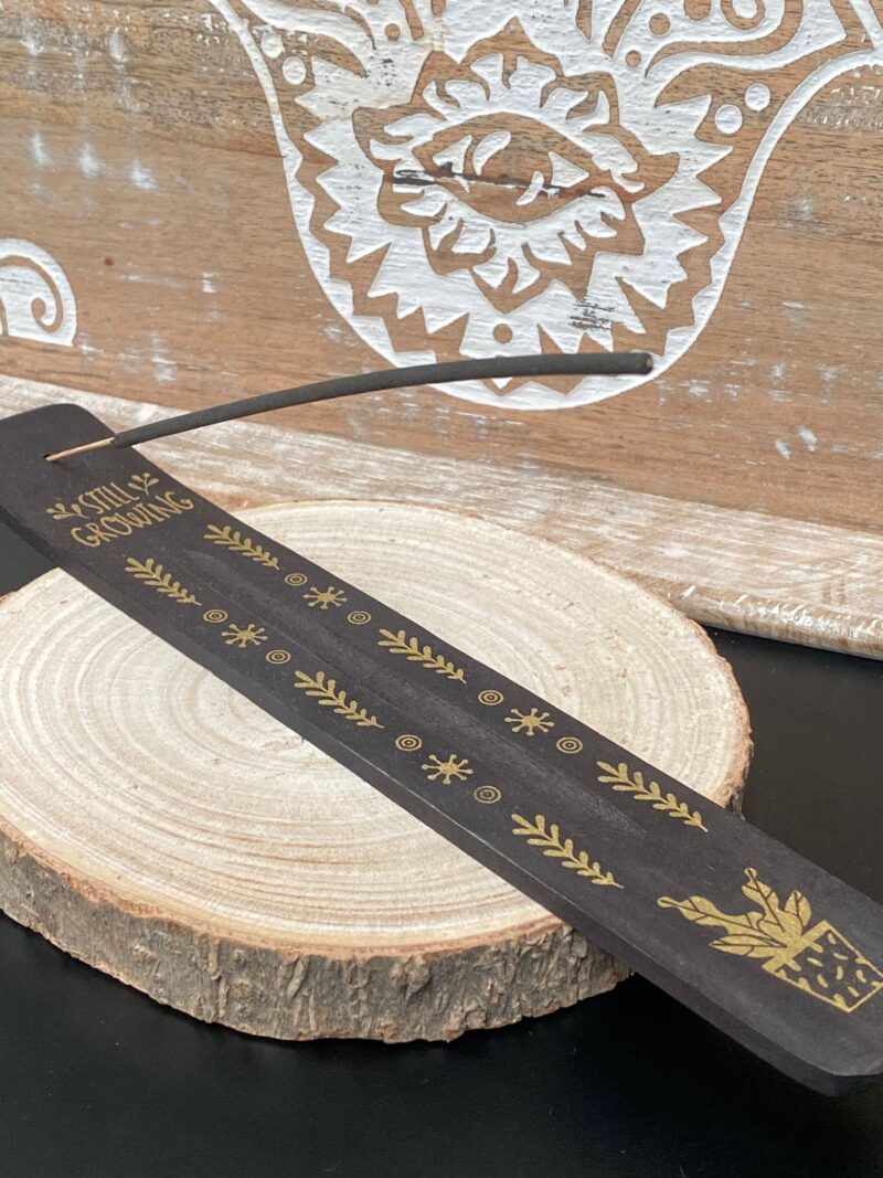 Porta Incienso Madera y Dorado (Modelo 4)