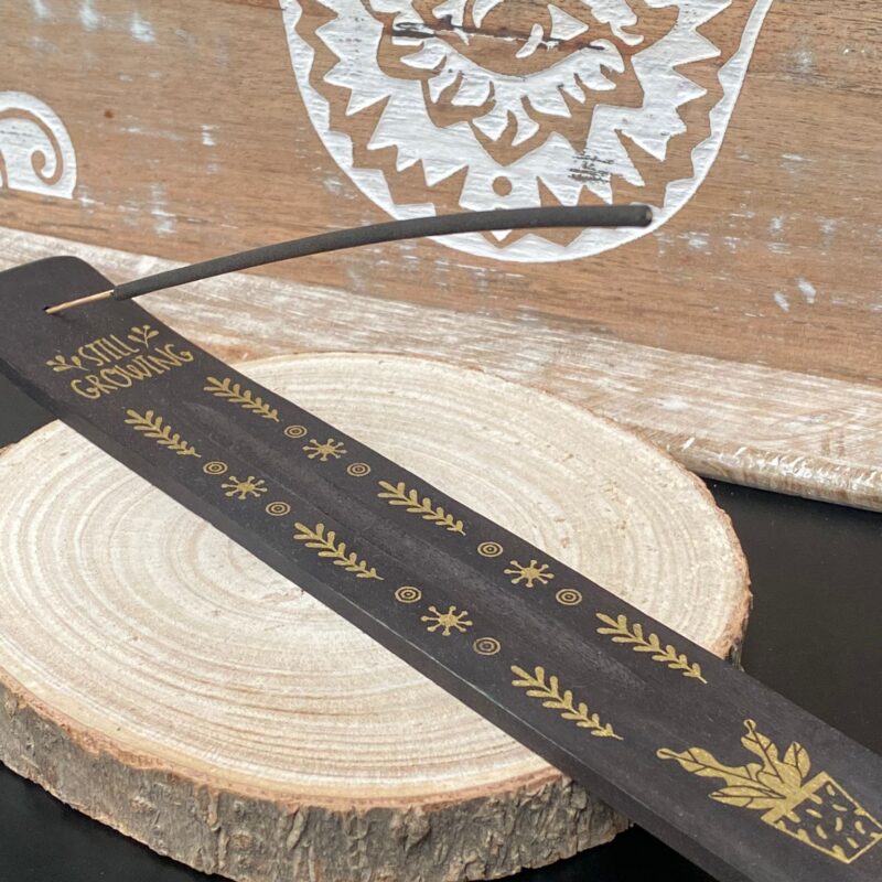 Porta Incienso Madera y Dorado (Modelo 4)