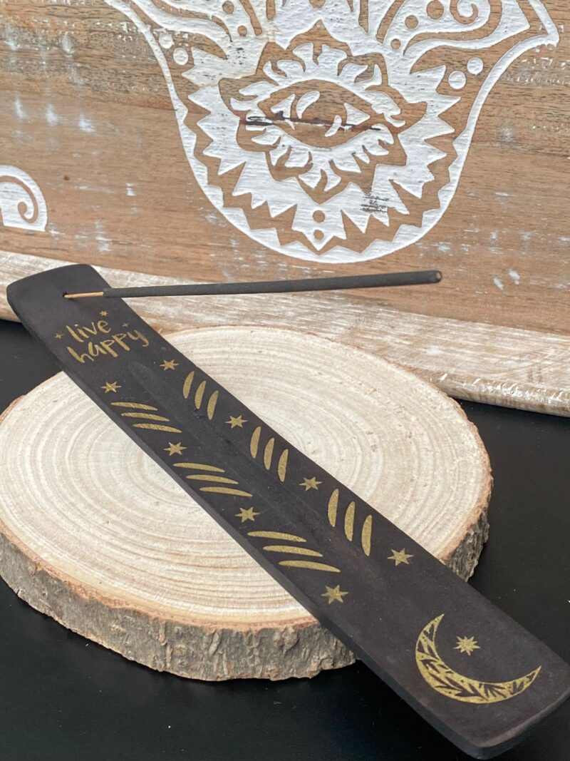 Porta Incienso Madera y Dorado (Modelo 1)