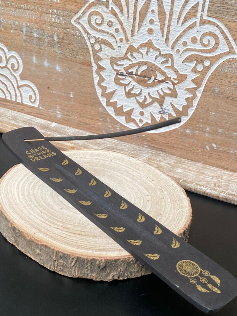 Porta Incienso Madera y Dorado (Modelo 3)
