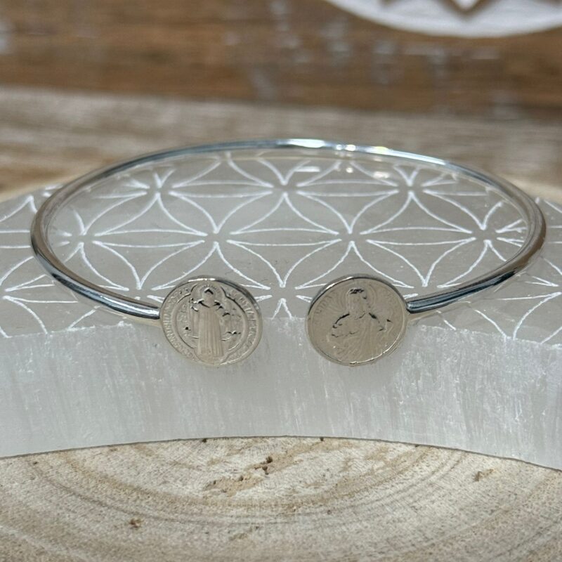 Brazalete San Judas Tadeo/ San Benito - Plata de Ley