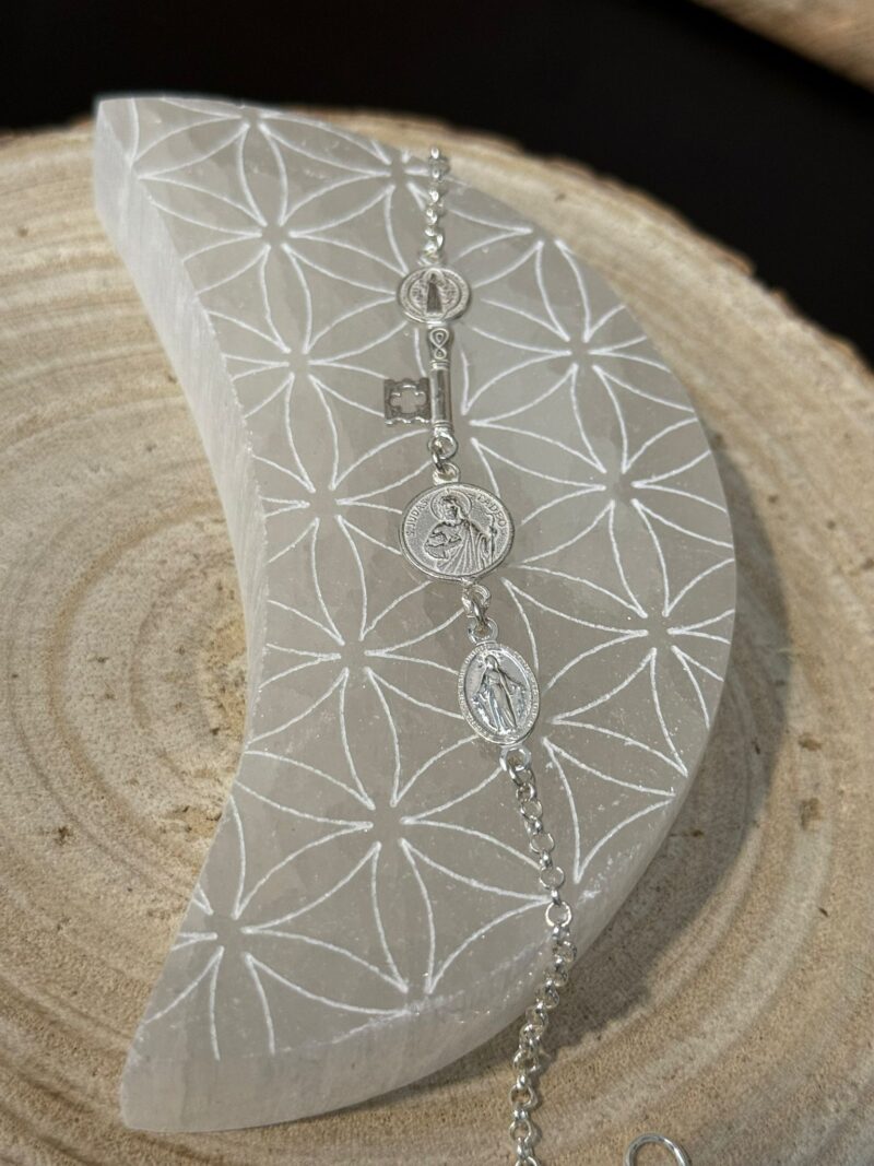 Pulsera Triple Protección Llave - Plata de Ley
