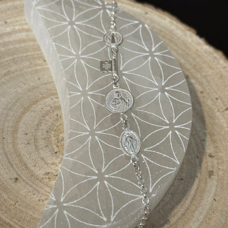 Pulsera Triple Protección Llave - Plata de Ley