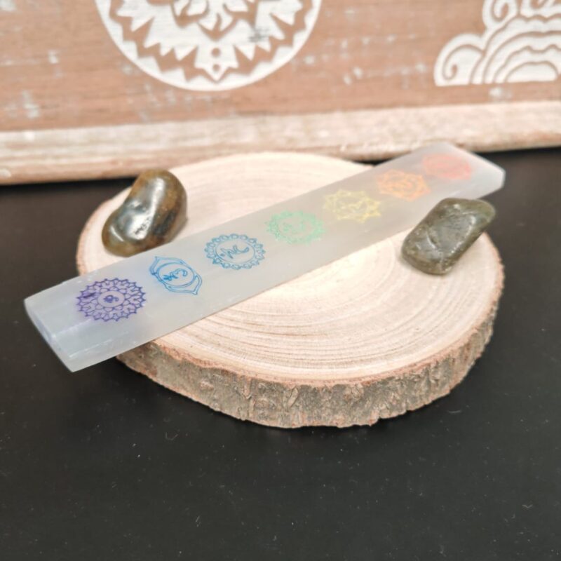 Placa de Selenita 7 Chakras (20x4 cm)