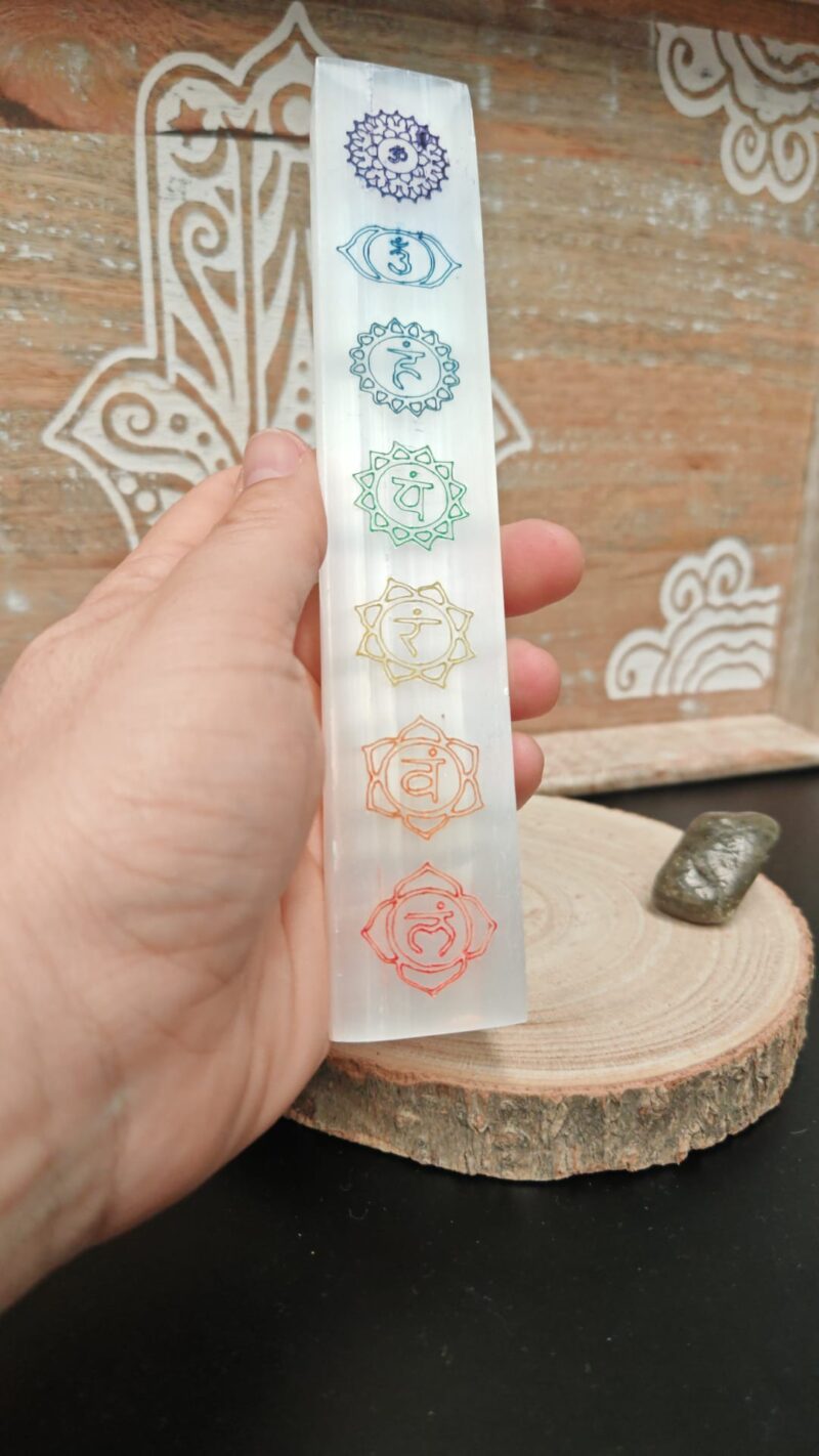 Placa de Selenita 7 Chakras (20x4 cm) - Imagen 2