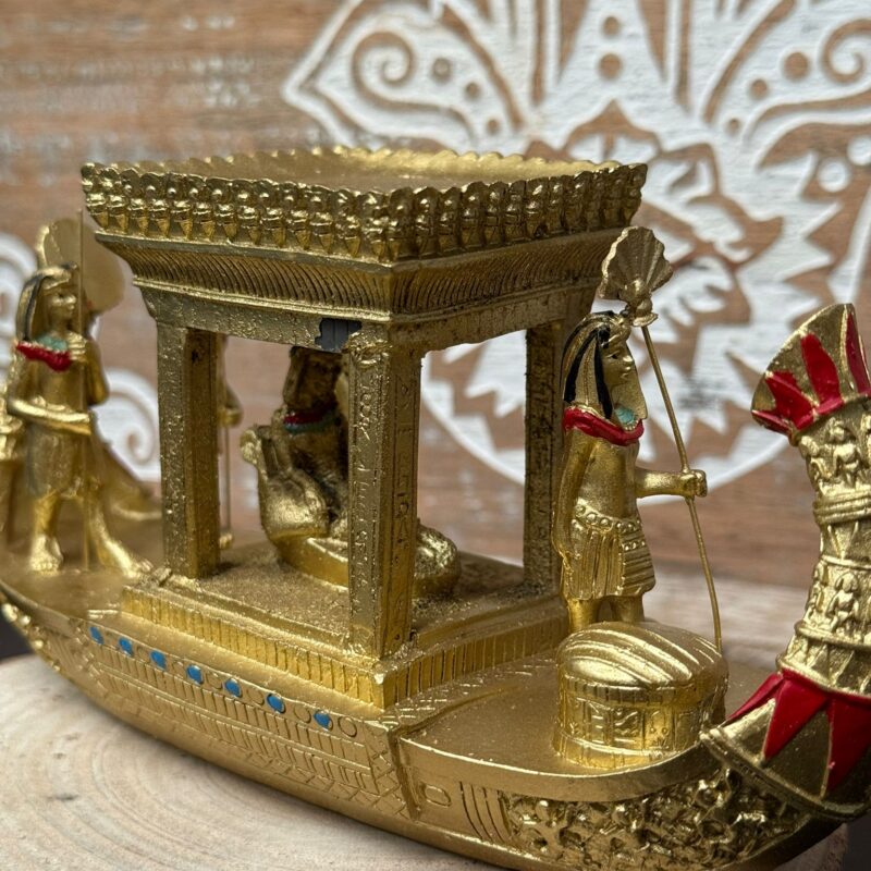 Figura Bote Egipcio Dorado