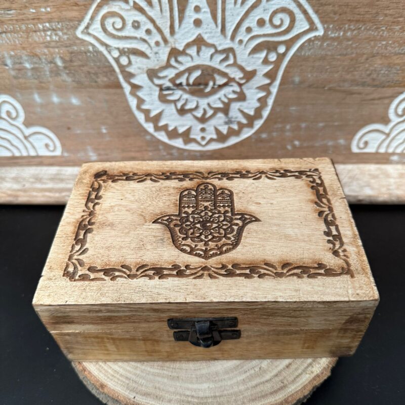 Caja Madera Mediana Mano de Fátima