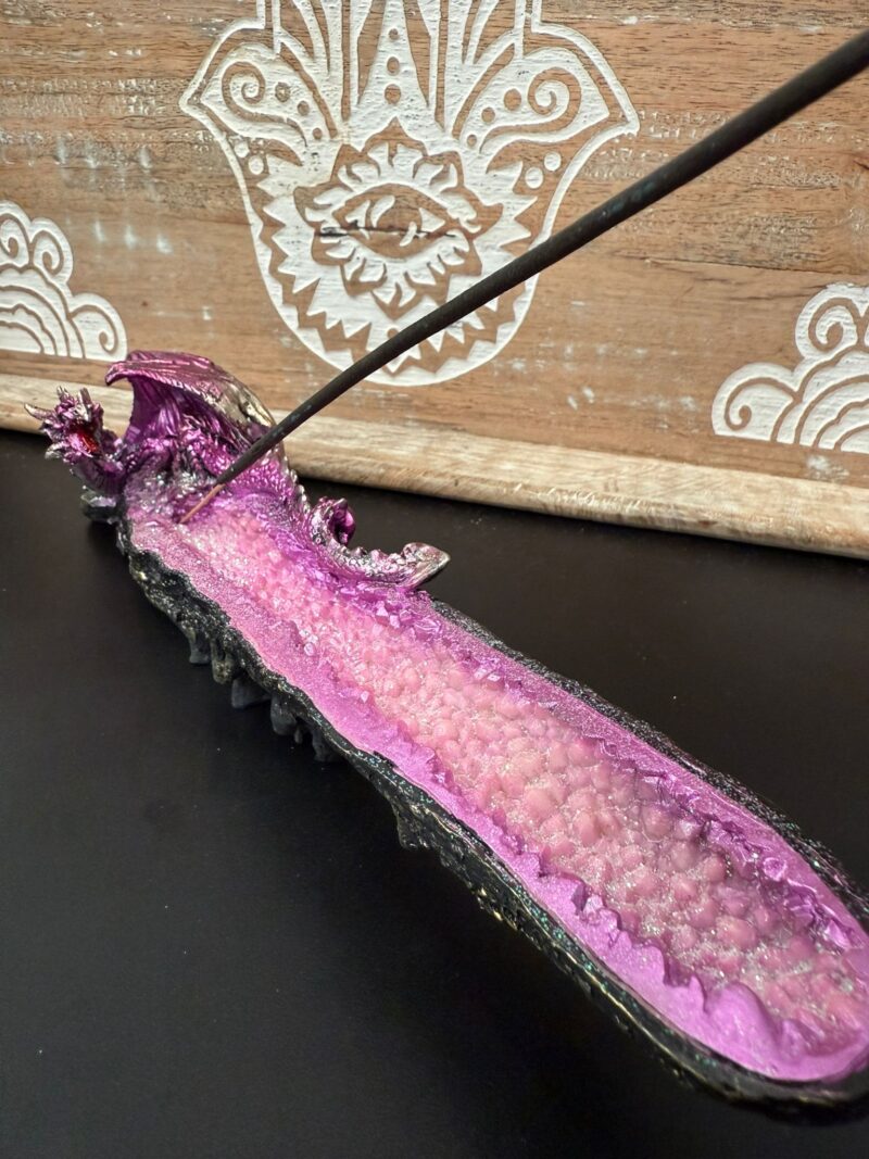 Incensario Dragón Rosa Drusa (Sintética)