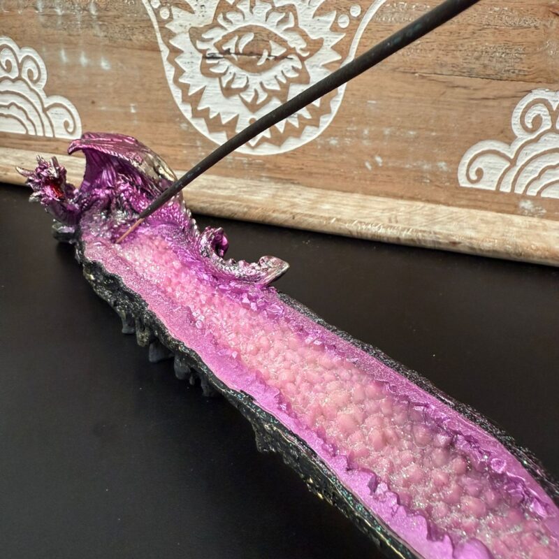 Incensario Dragón Rosa Drusa (Sintética)