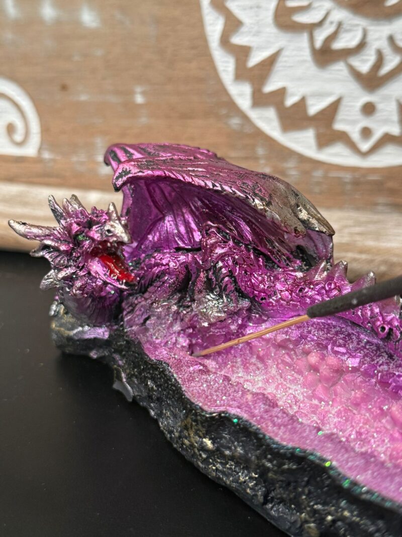 Incensario Dragón Rosa Drusa (Sintética) - Imagen 2
