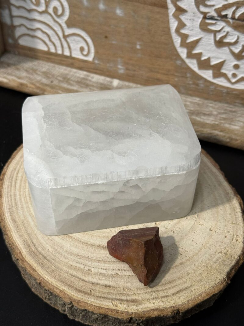 Joyero Selenita Rectangular con Tapa