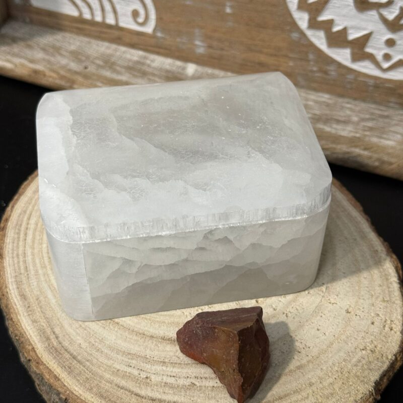 Joyero Selenita Rectangular con Tapa
