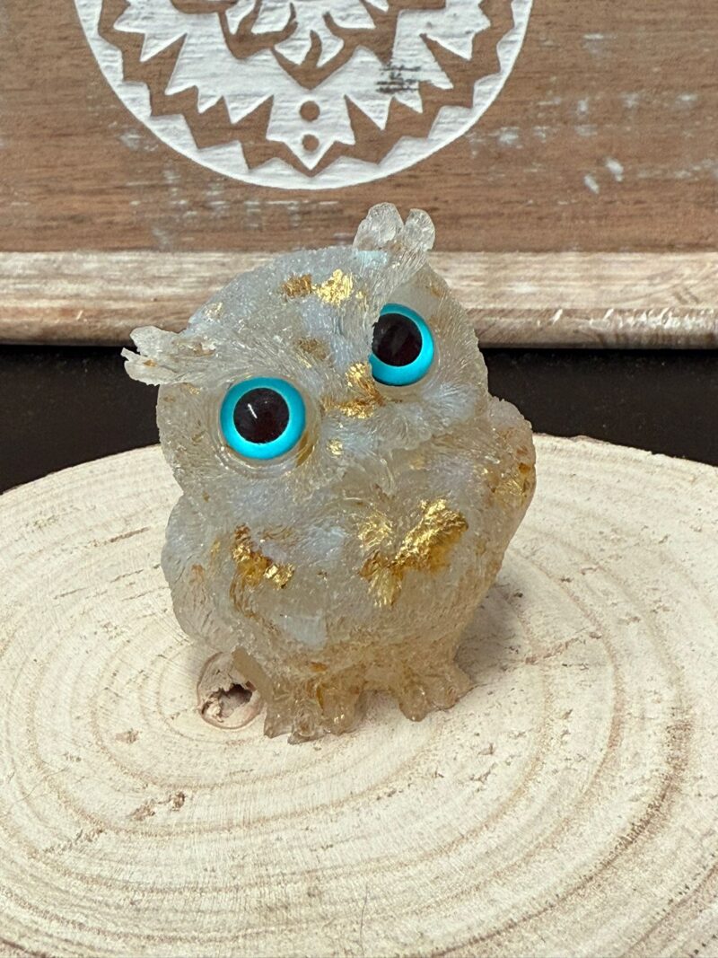 Búho de Orgonita Opalina (6 cm) (Ojos Aleatorios)