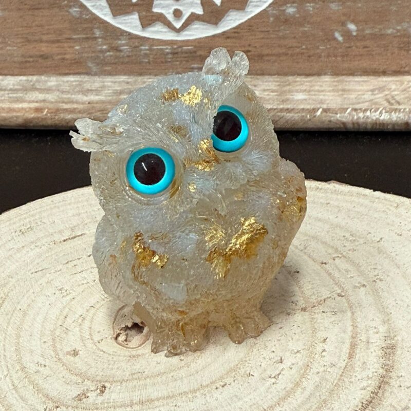 Búho de Orgonita Opalina (6 cm) (Ojos Aleatorios)