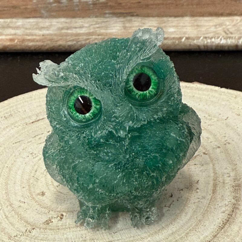 Búho de Orgonita Jade (6 cm) (Ojos Aleatorios)