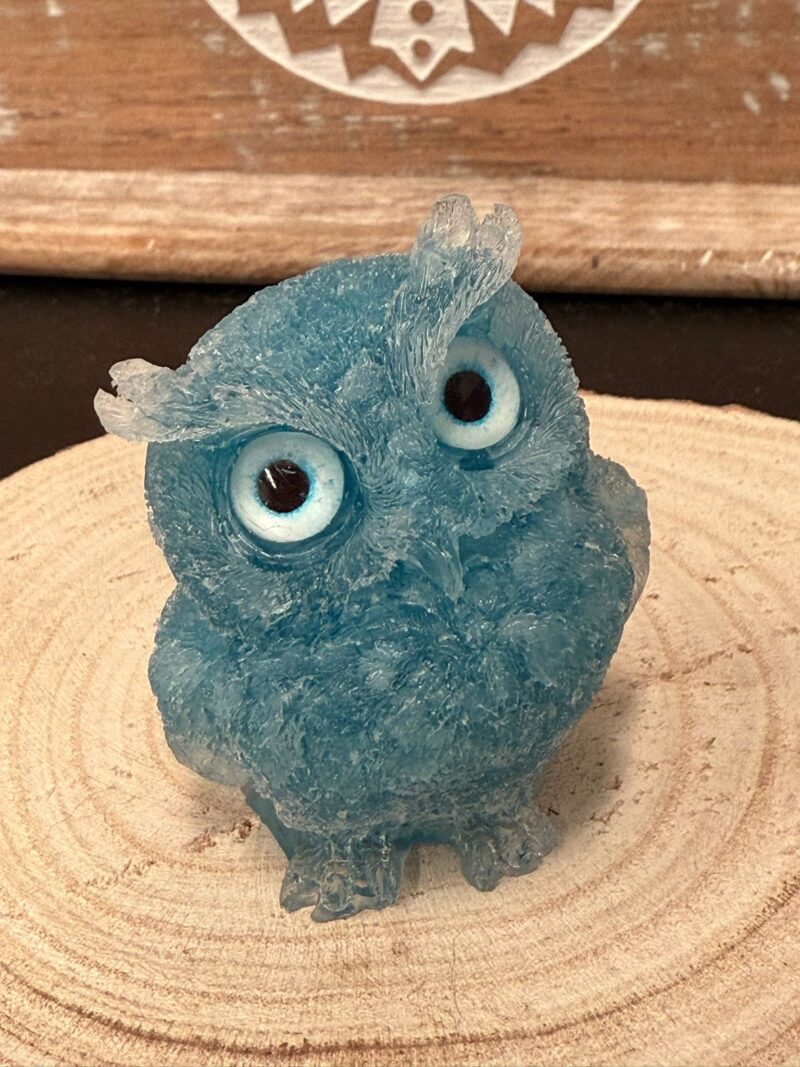 Búho de Orgonita Cuarzo Azul (6 cm) (Ojos Aleatorios)
