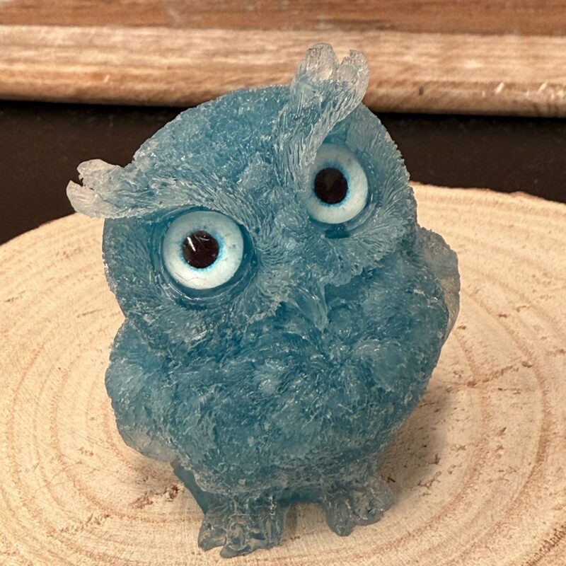 Búho de Orgonita Cuarzo Azul (6 cm) (Ojos Aleatorios)