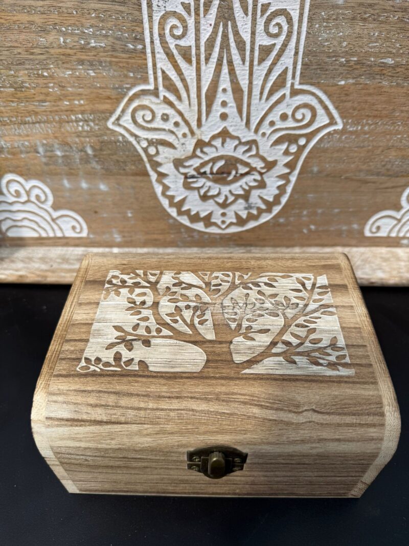 Caja Madera Árbol de la Vida Grande 16.3x13x8 cm